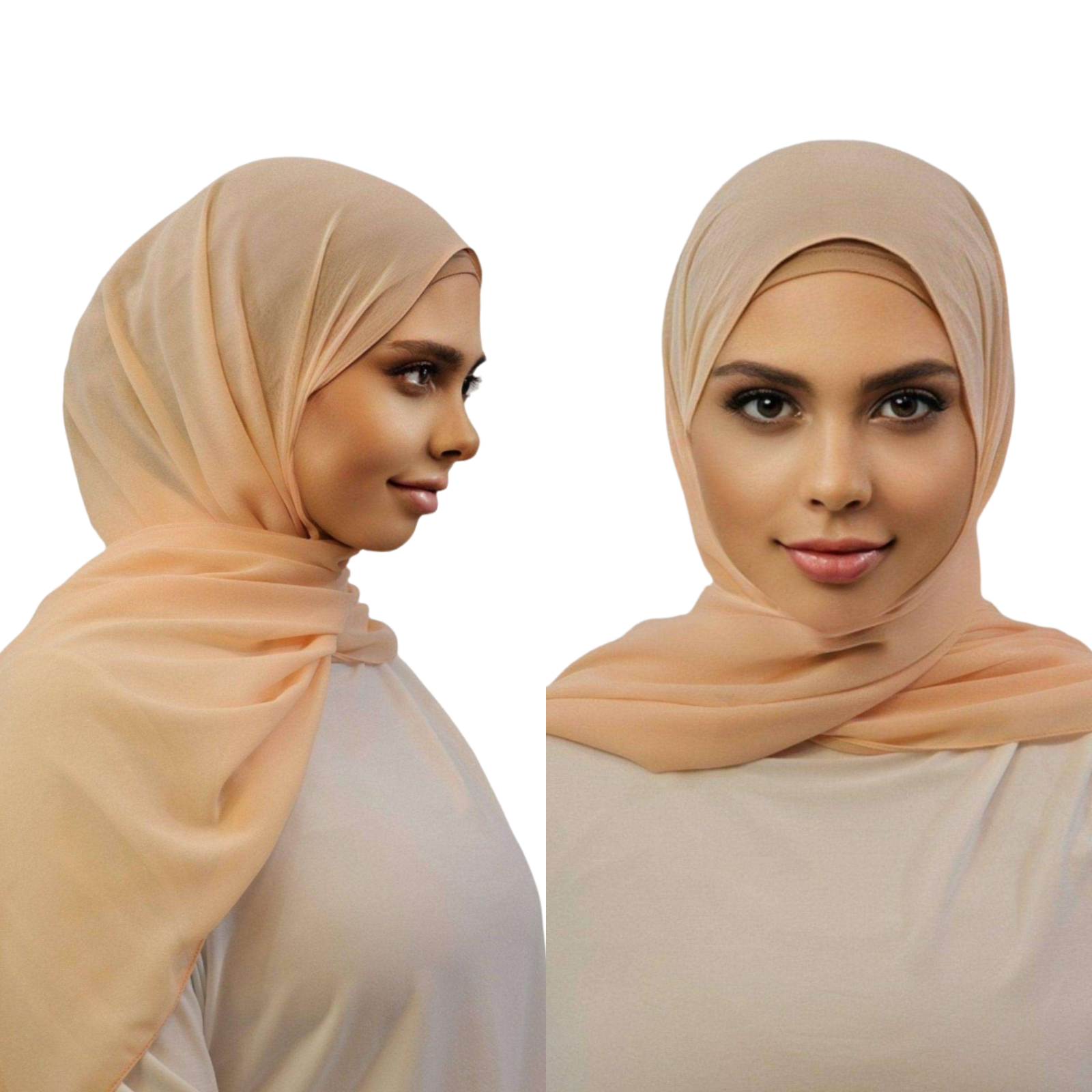Earth Lux Chiffon Premium Essential Hijabs - peach