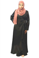Amara Wrap Front Satin Maxi Dress – Elegant Modest Evening Dress