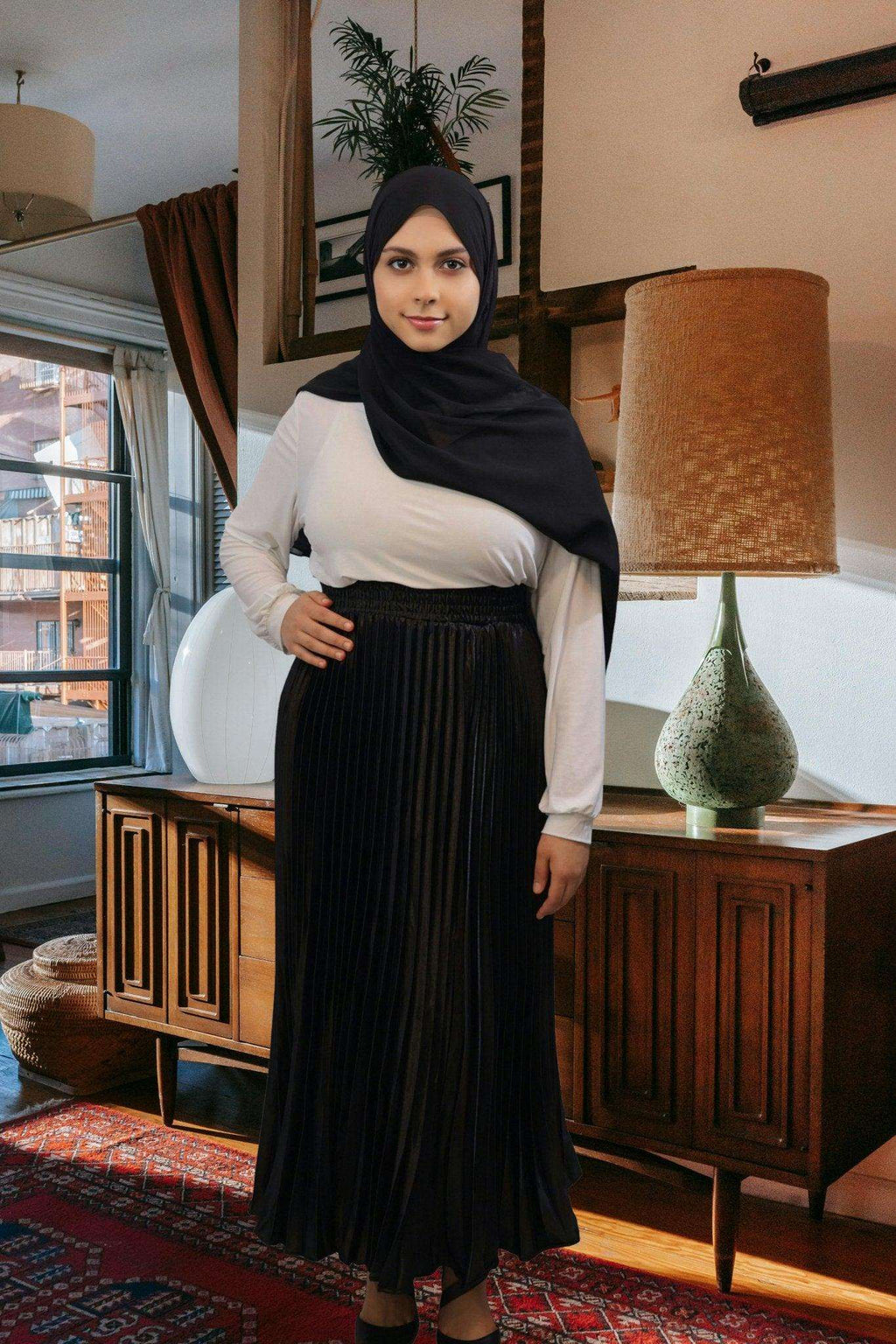 Afifa Pleated Ankle Length Skirt - MODESTY MUSLIMAH