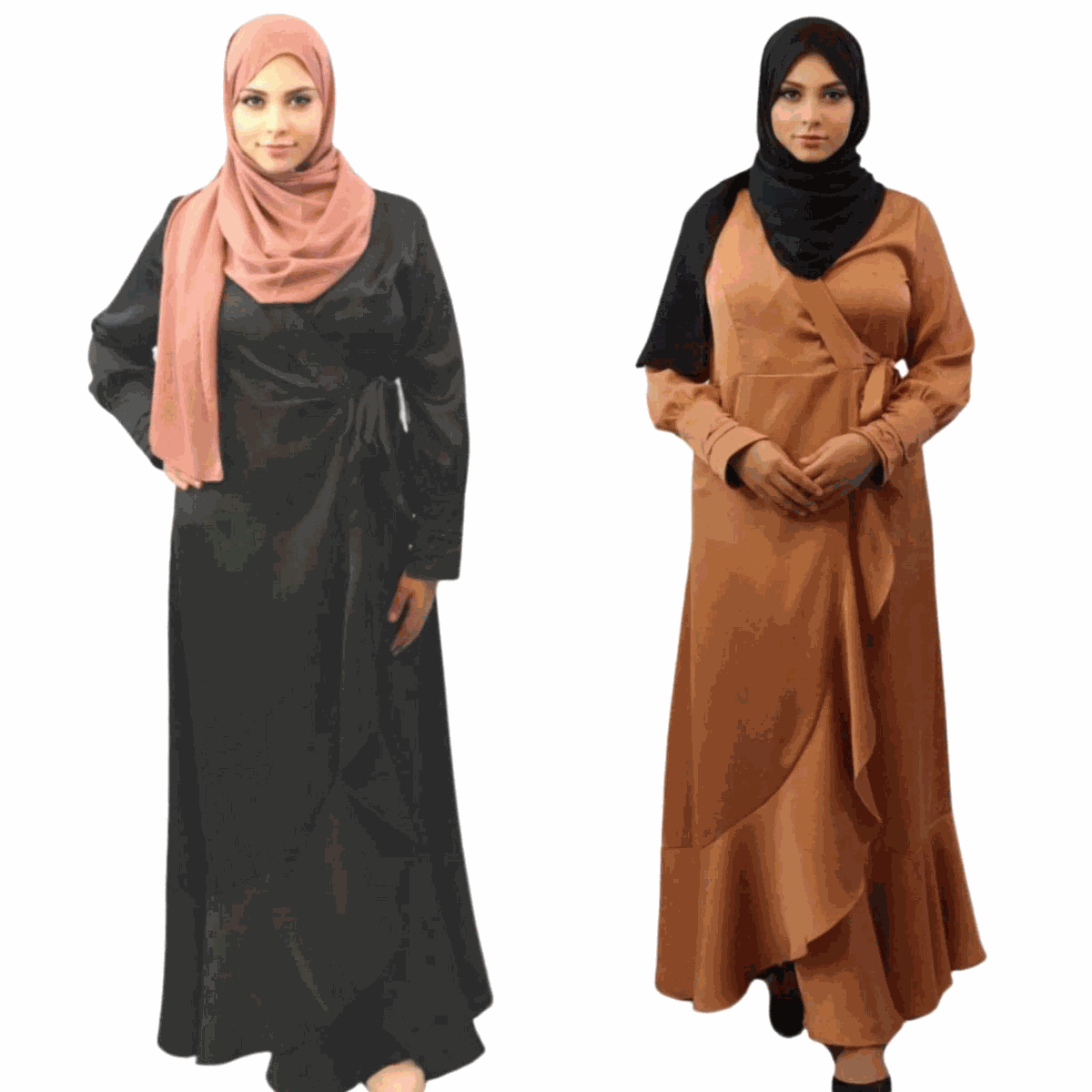 Amara Wrap Front Satin Maxi Dress – Your Perfect Elegant Modest Evening Dress - MODESTY MUSLIMAH