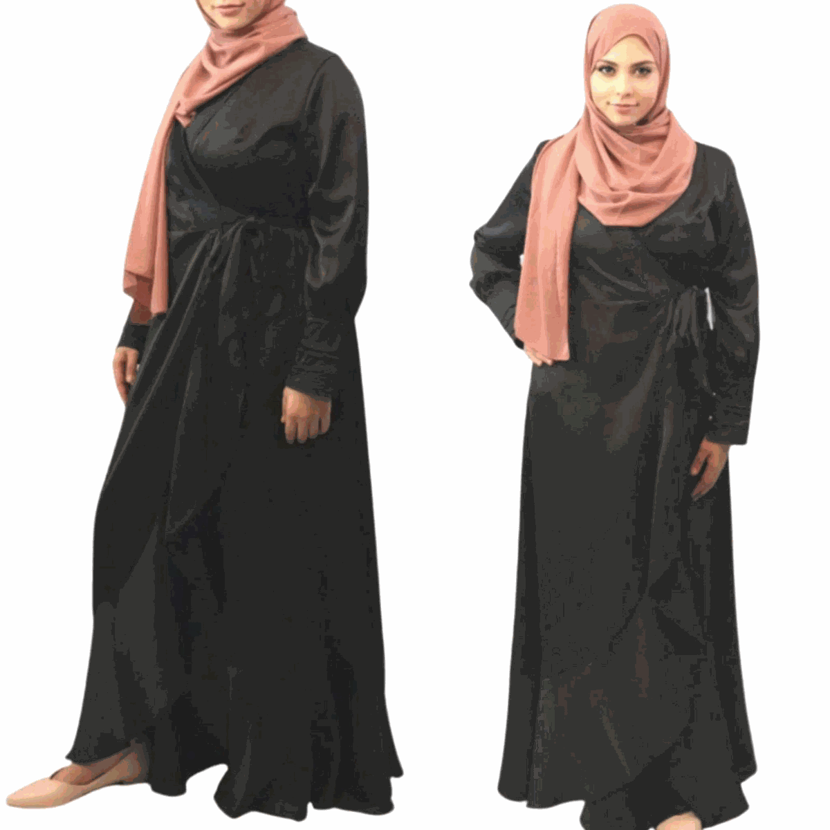 Amara Wrap Front Satin Maxi Dress – Your Perfect Elegant Modest Evening Dress - MODESTY MUSLIMAH