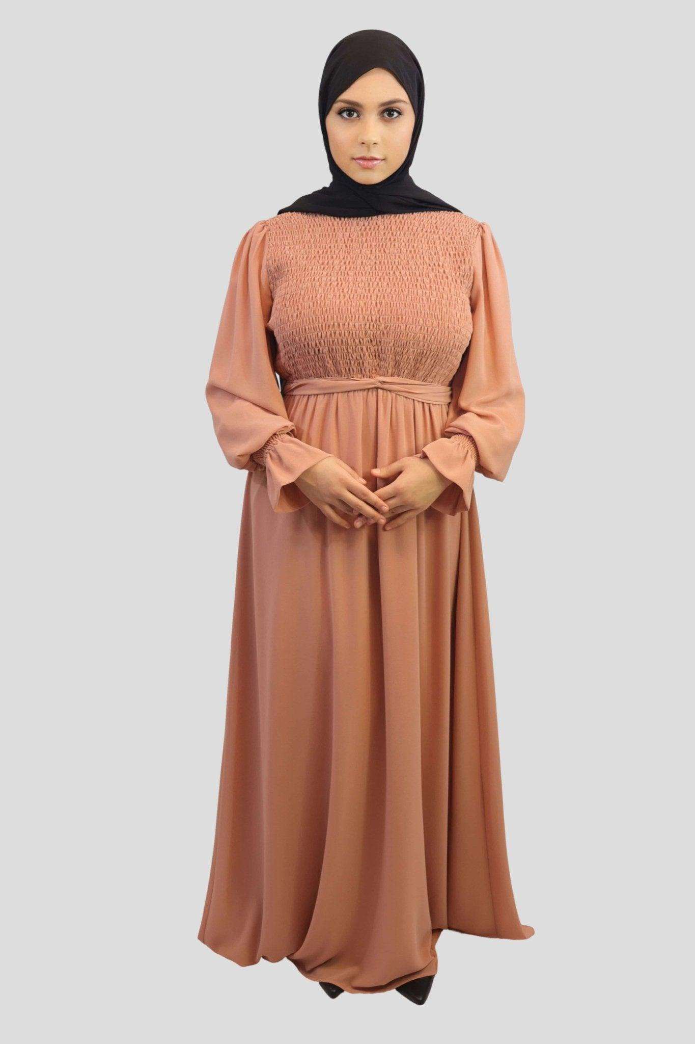 Ameera Chiffon Maxi Dress - Elegant Fully Lined Ruffle Sleeve Beauty