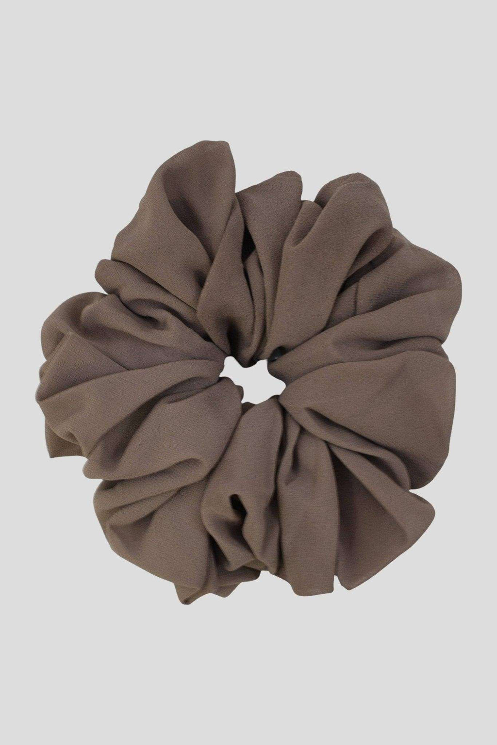 Chiffon Volumizing Scrunchie in Deep Taupe