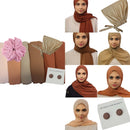 Desert Rose Hijab Gift Set – 6 Chiffon Hijabs with Large Volumizing Scrunchie, Jersey Undercap, and Hijab Magnets