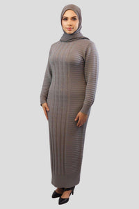 Experience Comfort and Style with the Fareeha Floor Length Sweater Dress