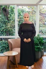 Fatima Solid Maxi Dress Abaya - MODESTY MUSLIMAH