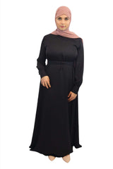 Fatima Solid Maxi Dress Abaya - MODESTY MUSLIMAH