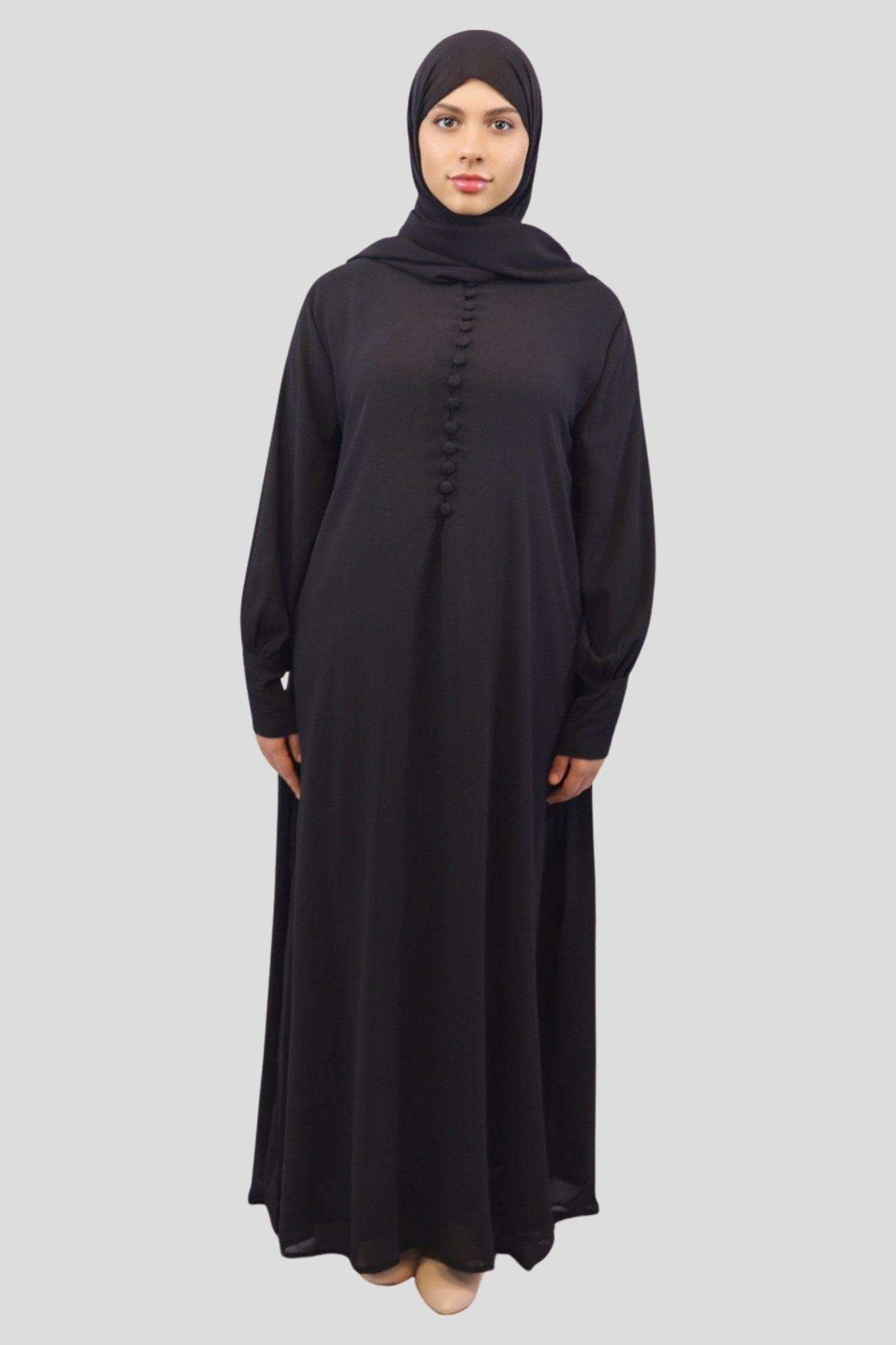Grace Button Front Chiffon Dress and a Free Matching Chiffon Hijab - MODESTY MUSLIMAH