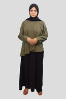 Hafsa Ruffled Hip Length Tunic - MODESTY MUSLIMAH