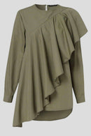 Hafsa Ruffled Hip Length Tunic - MODESTY MUSLIMAH
