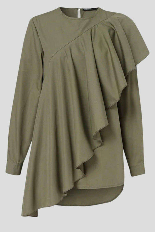 Hafsa Ruffled Hip Length Tunic - MODESTY MUSLIMAH
