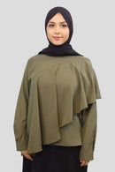 Hafsa Ruffled Hip Length Tunic - MODESTY MUSLIMAH