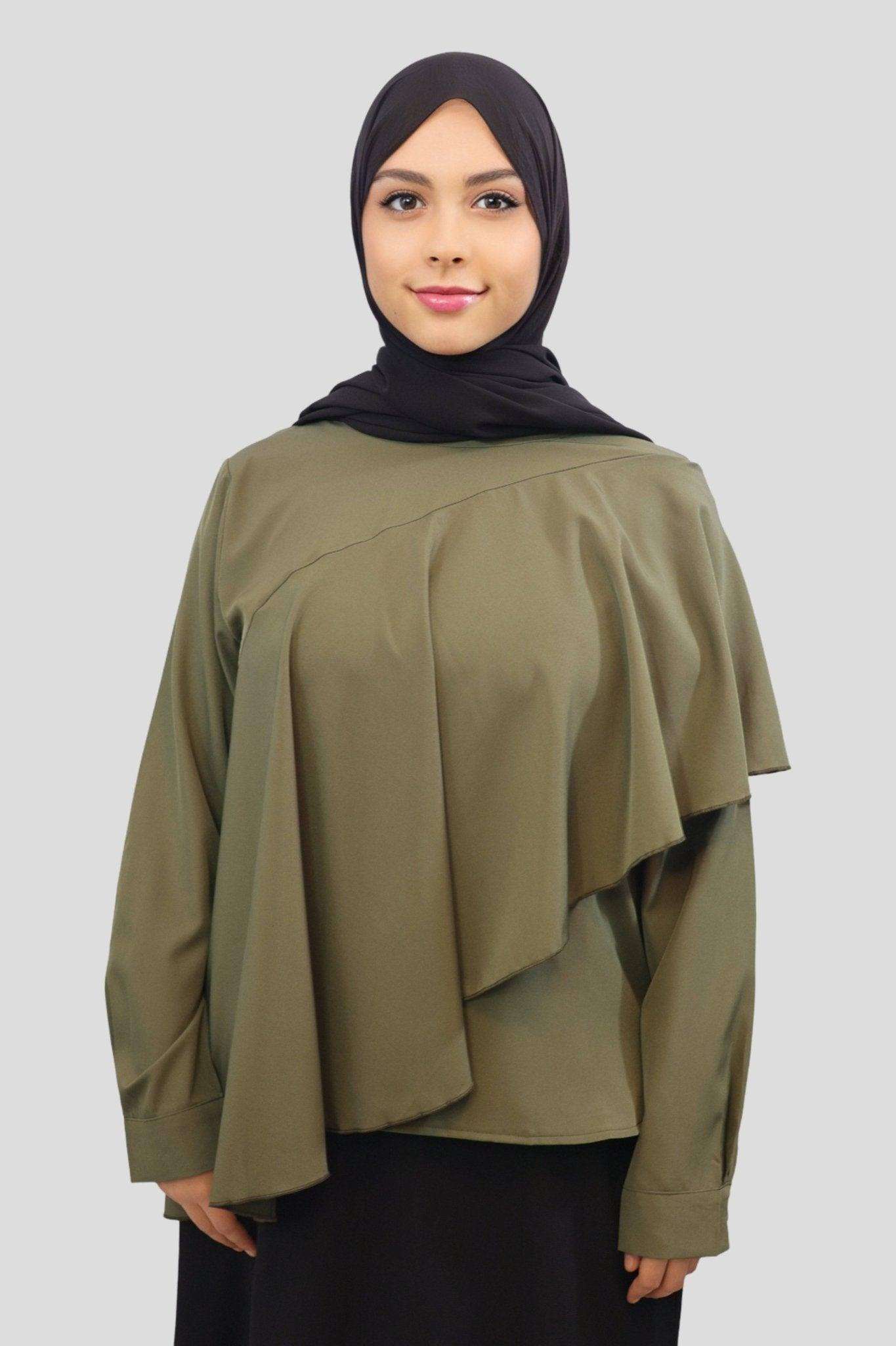 Hafsa Ruffled Hip Length Tunic - MODESTY MUSLIMAH