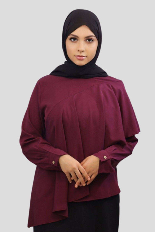 Hafsa Ruffled Hip Length Tunic - MODESTY MUSLIMAH