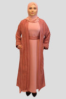 Stylish Open Abaya Dress Set - Inaya Kimono 2-Piece Outfit for Effortless Elegance