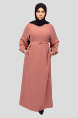 Pink dress abaya Nida Elastic Cuffed Abaya - MODESTY MUSLIMAH