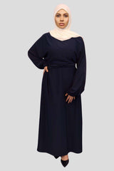 Black dress abaya Nida Elastic Cuffed Abaya - MODESTY MUSLIMAH