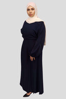 Black dress abaya Nida Elastic Cuffed Abaya - MODESTY MUSLIMAH