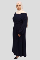 Black dress abaya Nida Elastic Cuffed Abaya - MODESTY MUSLIMAH