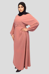 Pink dress abaya Nida Elastic Cuffed Abaya - MODESTY MUSLIMAH