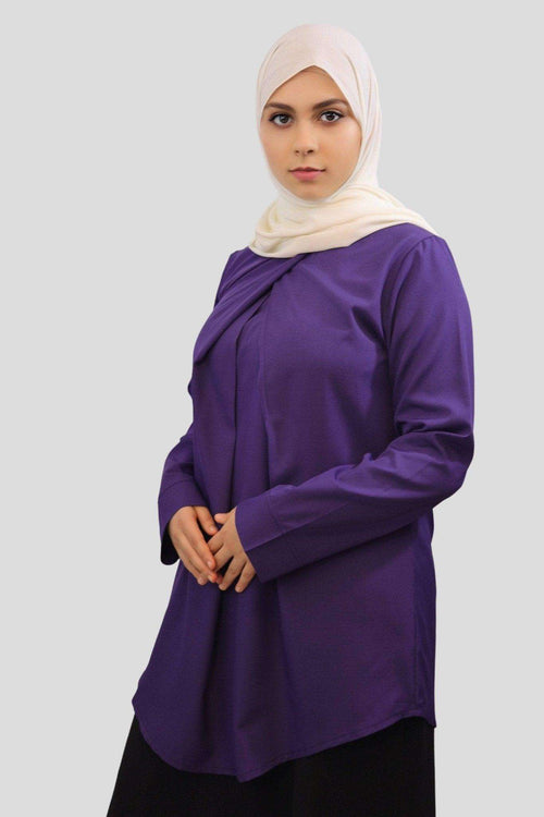 Kiran Neck Pleated Tunic - MODESTY MUSLIMAH