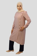 Madiha Midi Tunic Button Shirtdress - MODESTY MUSLIMAH