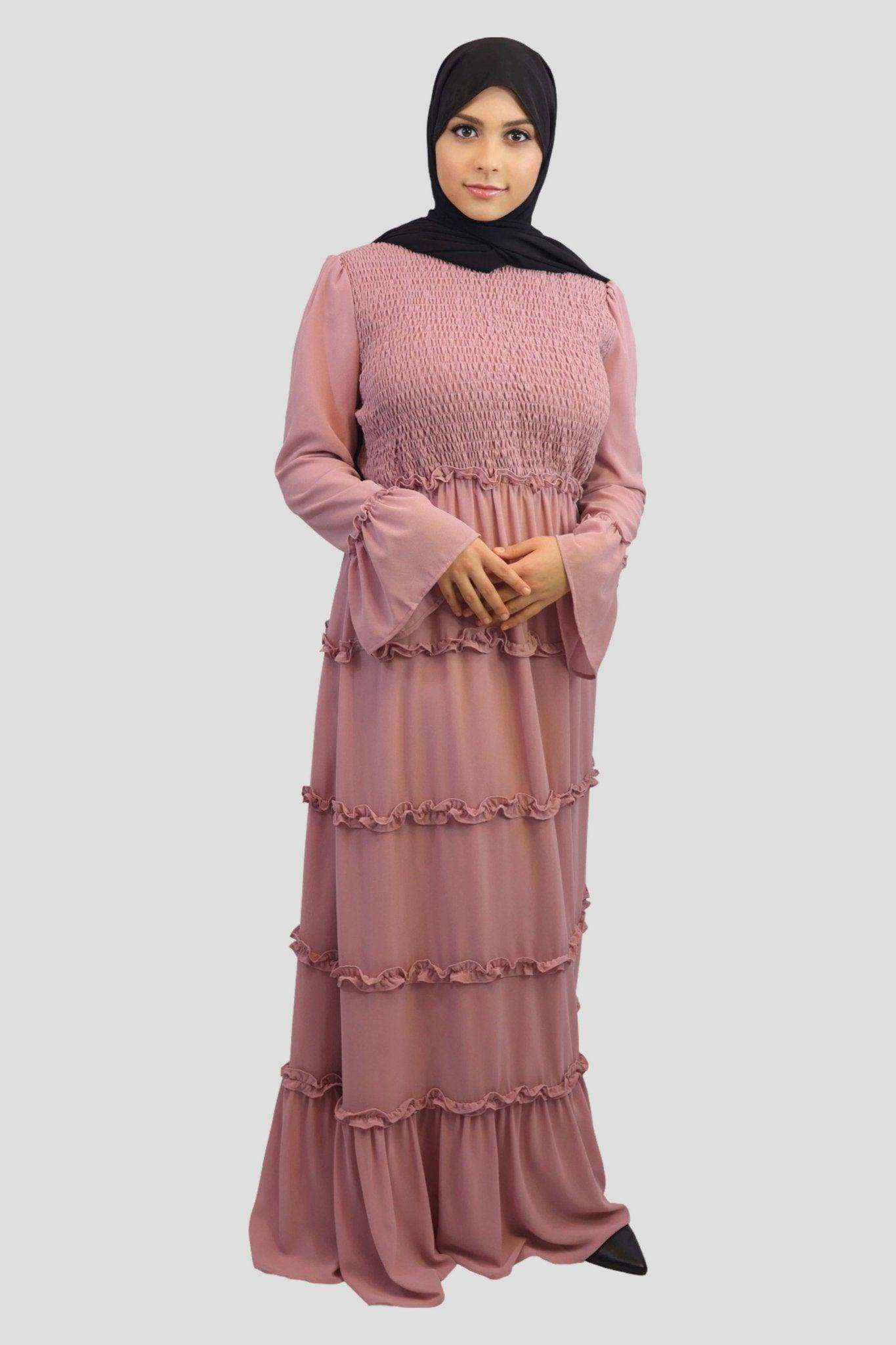 Malikah Fully Lined Chiffon Maxi Dress - MODESTY MUSLIMAH
