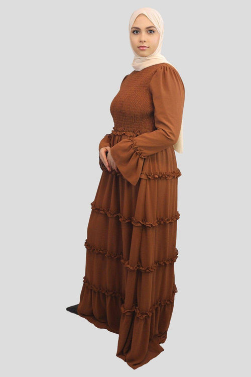 Malikah Fully Lined Chiffon Maxi Dress - MODESTY MUSLIMAH