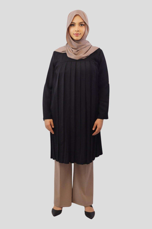 Naila Long Sleeved Pleated Tunic - MODESTY MUSLIMAH
