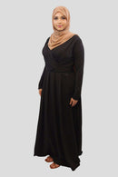 Naira Pleated Detail Nida Modest Dress - MODESTY MUSLIMAH