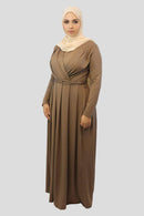 Naira Pleated Detail Nida Modest Dress - MODESTY MUSLIMAH