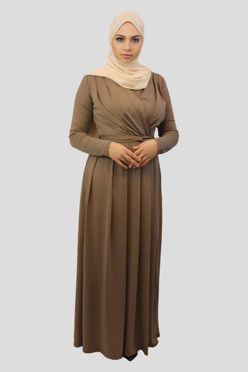 Naira Pleated Detail Nida Modest Dress - MODESTY MUSLIMAH