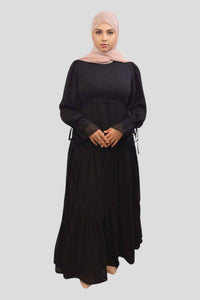 Elevate Your Style with the Elegant Black Maxi Dress - Nasma Black Tiered Chiffon Lace Maxi Dress