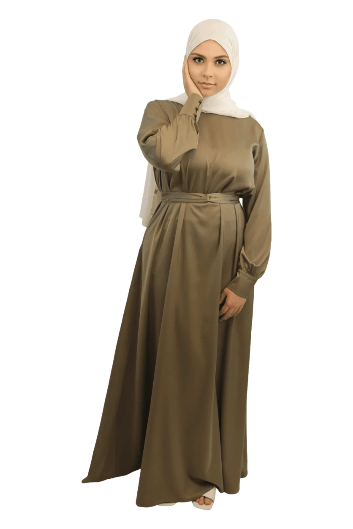 Nawal Satin Modern Dress Abaya - Effortlessly Elegant Black Abaya from Amazon