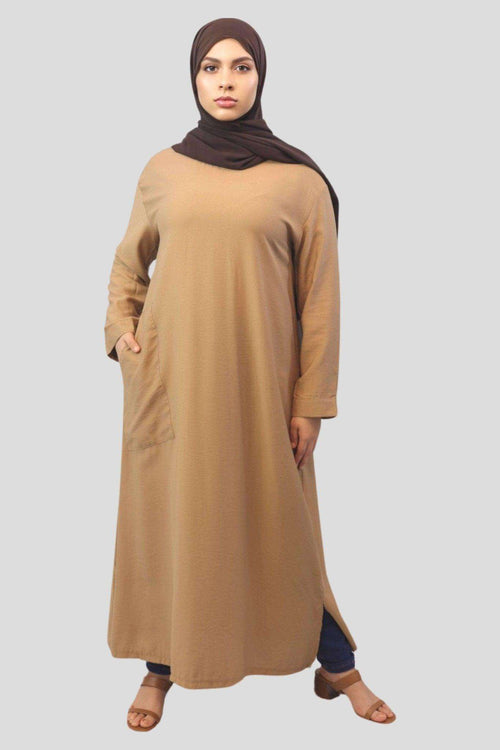 Nazia Side Splitted Shir tdress - MODESTY MUSLIMAH