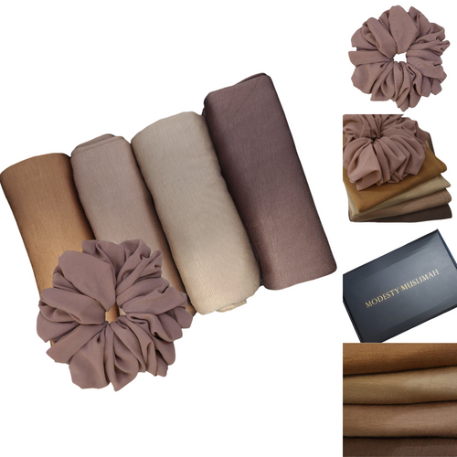 Luxe Premium Jersey Hijabs - 5 pc Gift Box Set