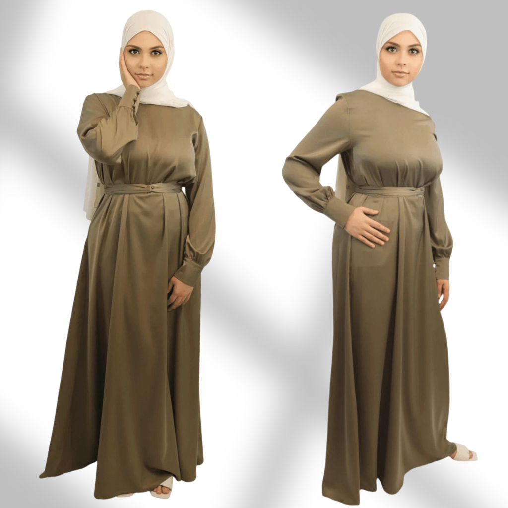 Nawal Satin Modern Dress Abaya