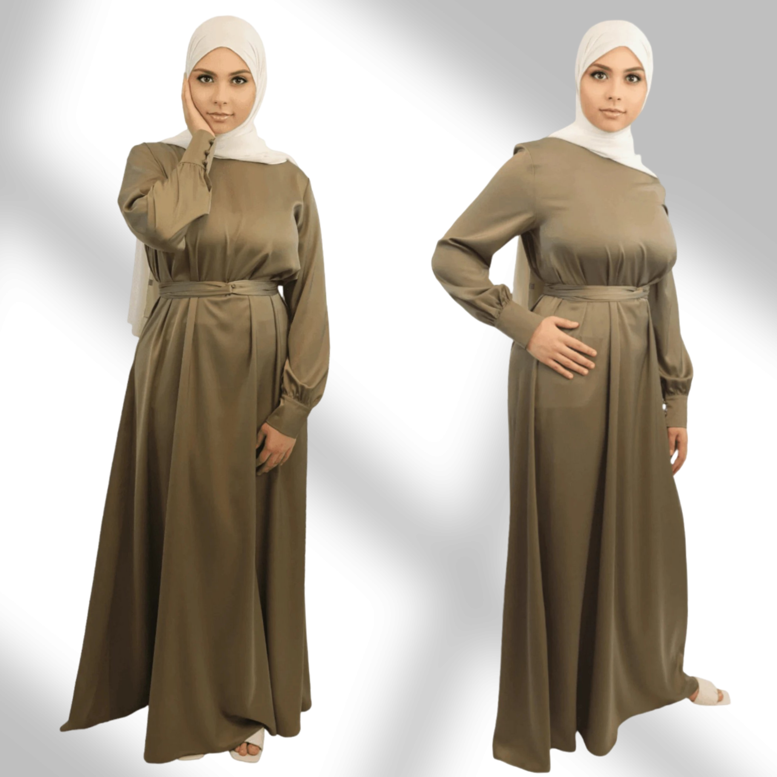 Nawal Satin Modern Dress Abaya - Effortlessly Elegant Black Abaya from Amazon