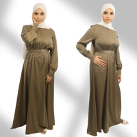Nawal Satin Modern Dress Abaya - Effortlessly Elegant Black Abaya from Amazon