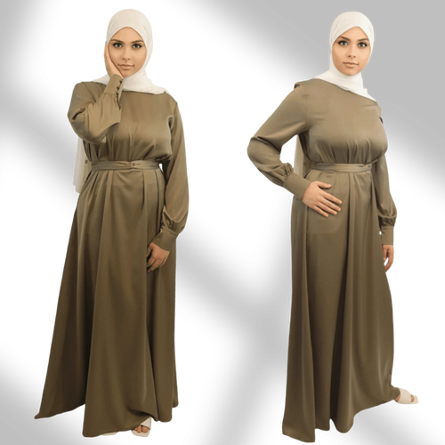 Nawal Satin Modern Dress Abaya
