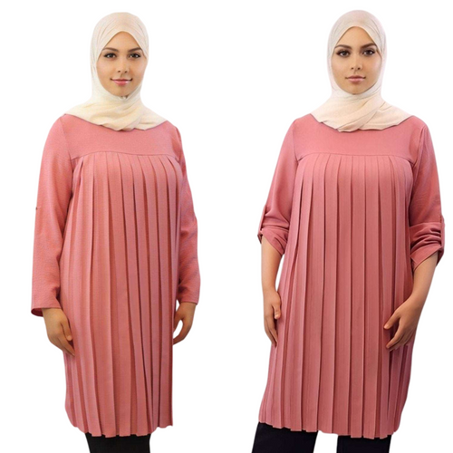 Naila Long Sleeved Pleated Tunic
