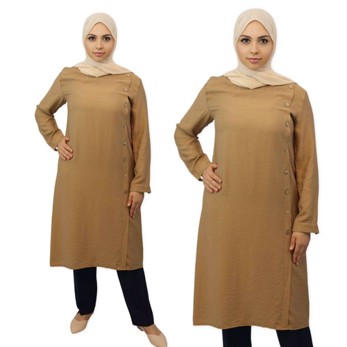 Madiha Midi Tunic Button Shirtdress