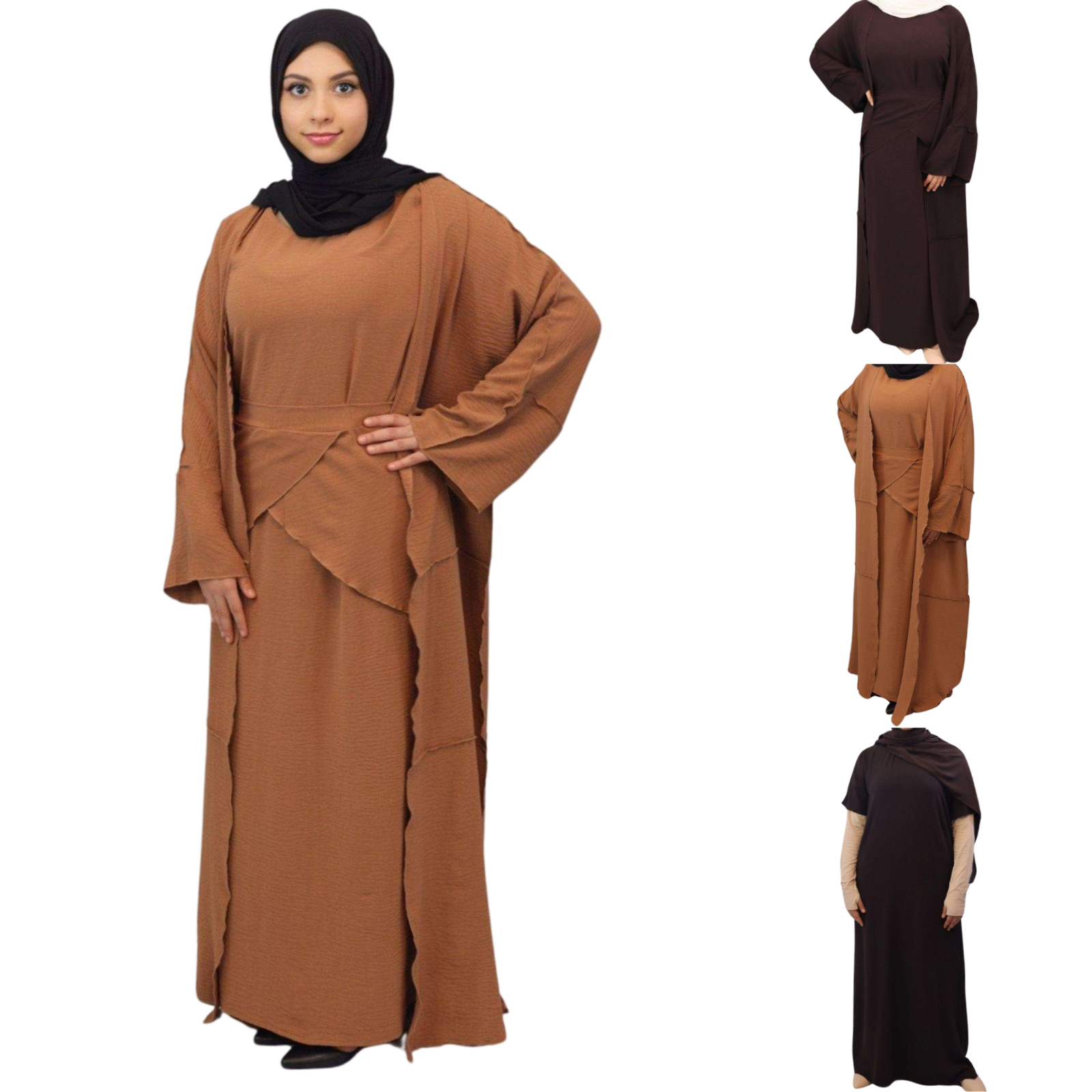 Elevate Your Wardrobe with the Aicha Kimono Open Abaya Set