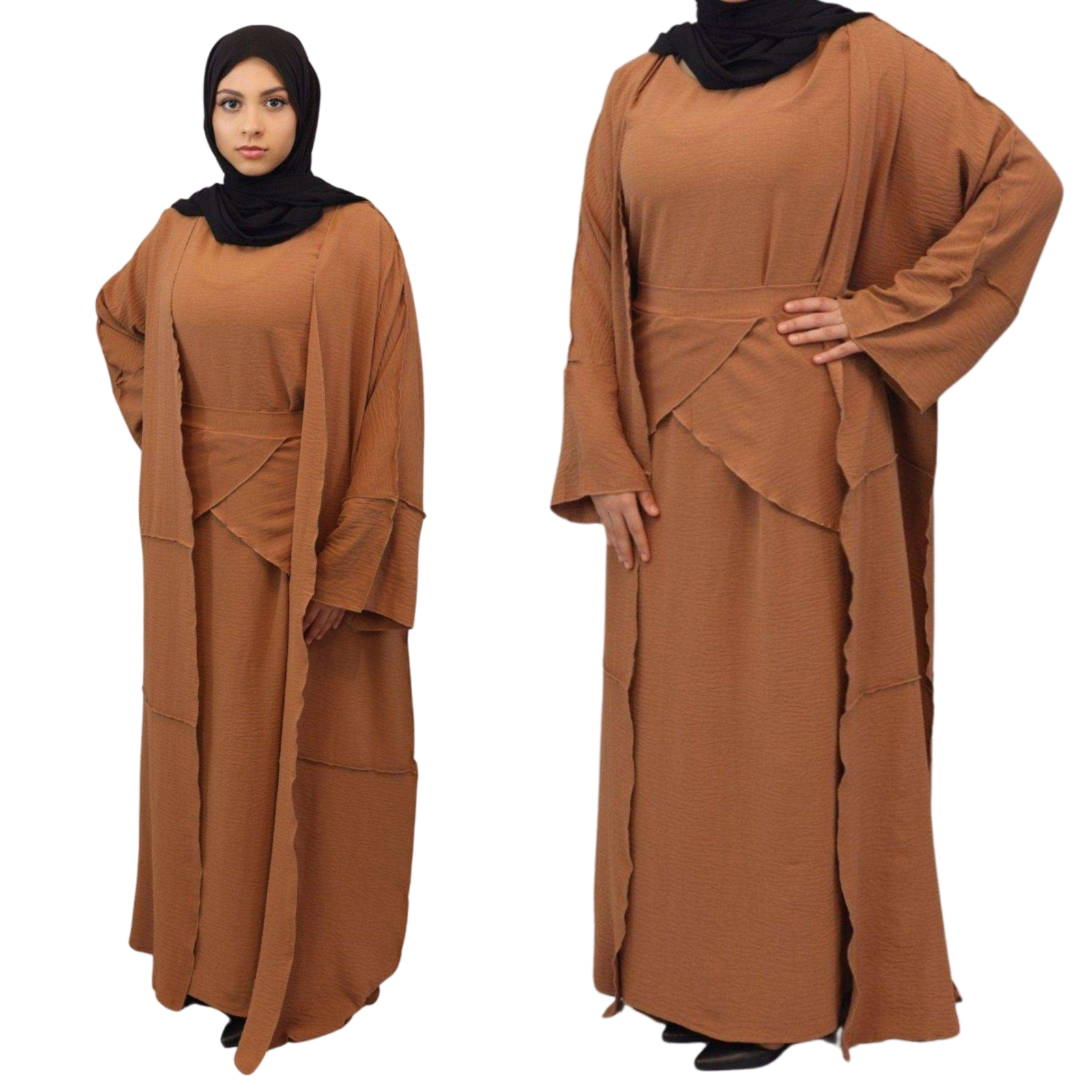 Elevate Your Wardrobe with the Aicha Kimono Open Abaya Set
