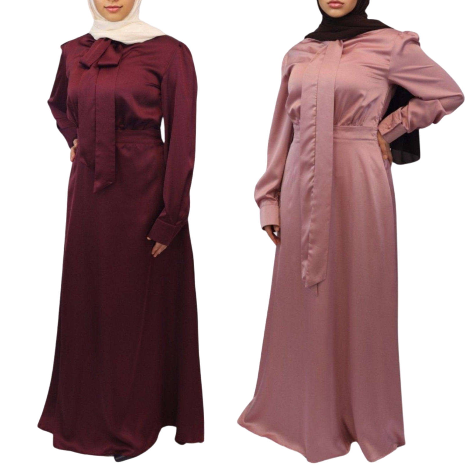 Elevate Your Elegance with the Zina Satin Neck Tied Dress