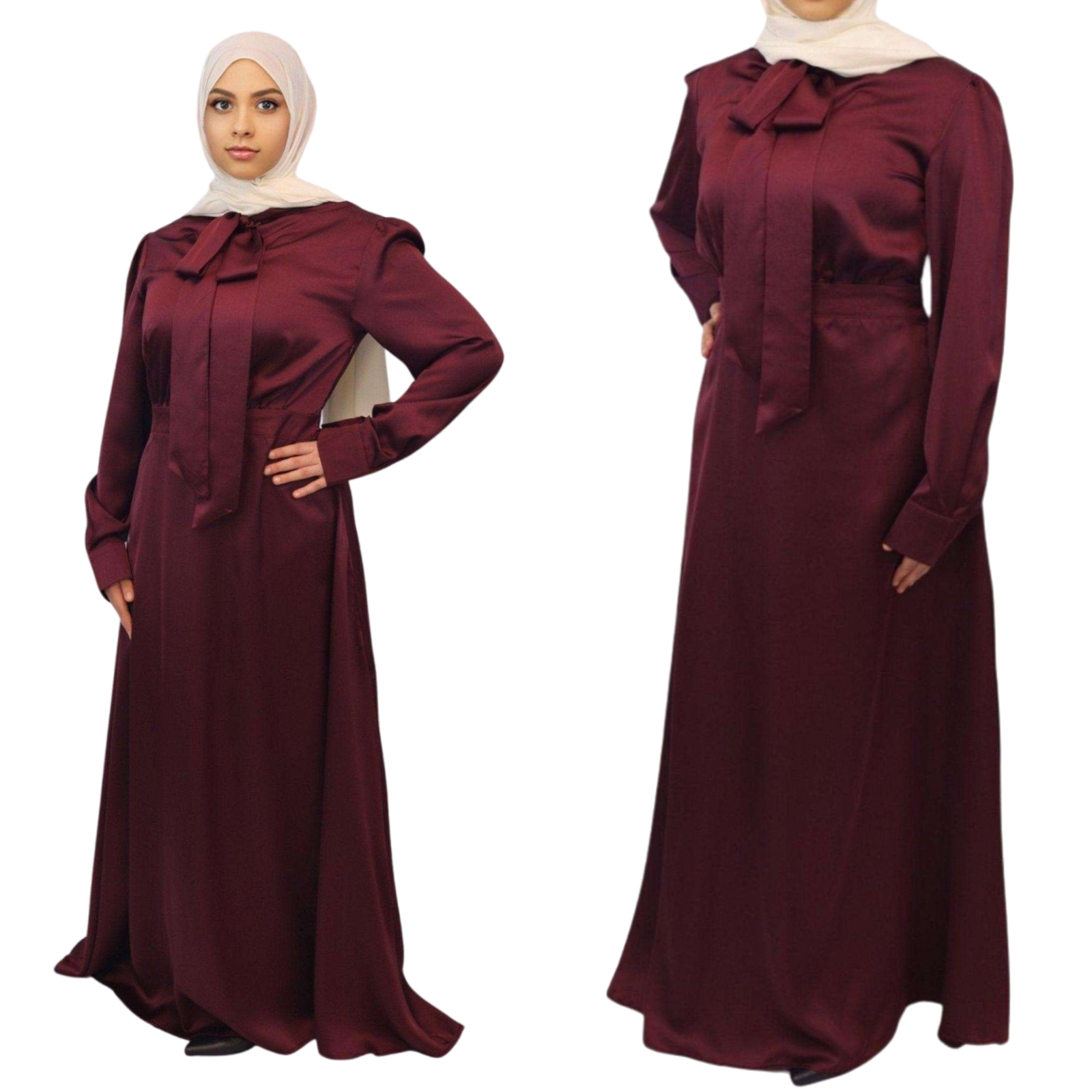 Zina Satin Neck Tied Dress