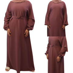 Nida Abaya purple front side view