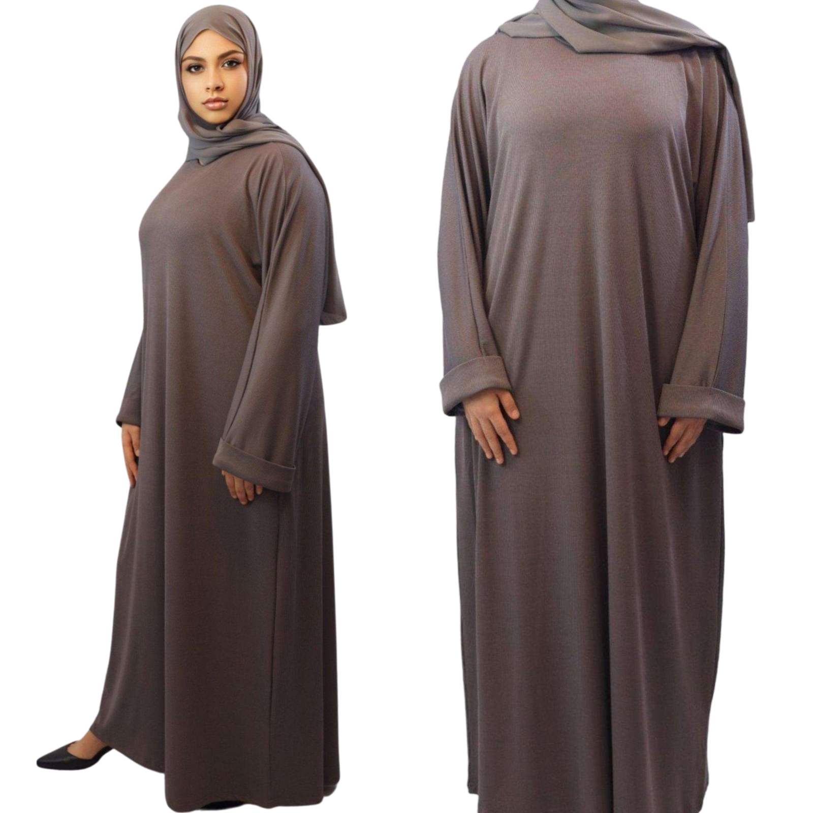 Aamina Ribbed Sweater Abaya