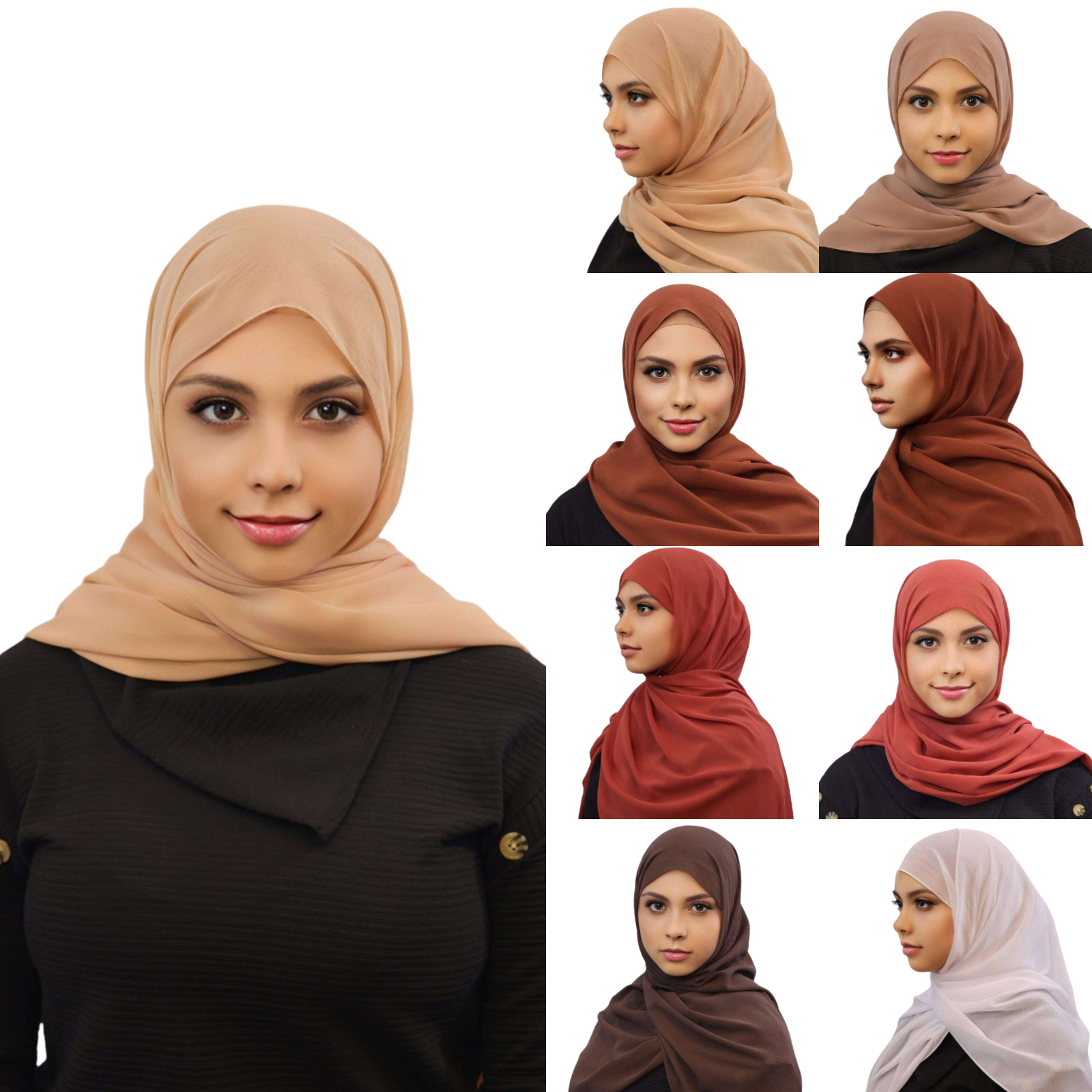 9 pc gift set hijab chiffon modesty muslimah