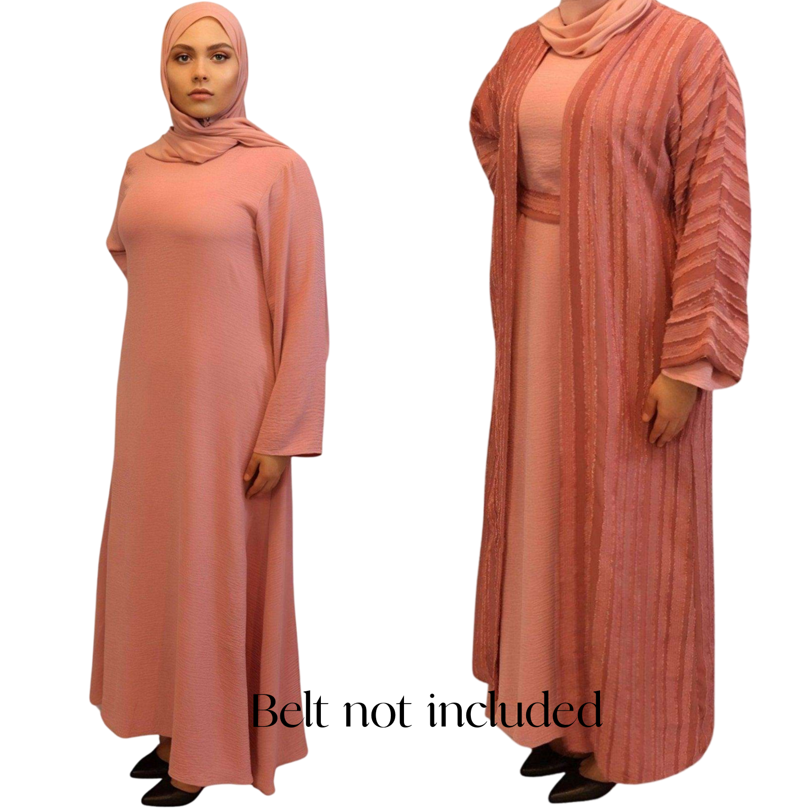 Stylish Open Abaya Dress Set - Inaya Kimono 2-Piece Outfit for Effortless Elegance